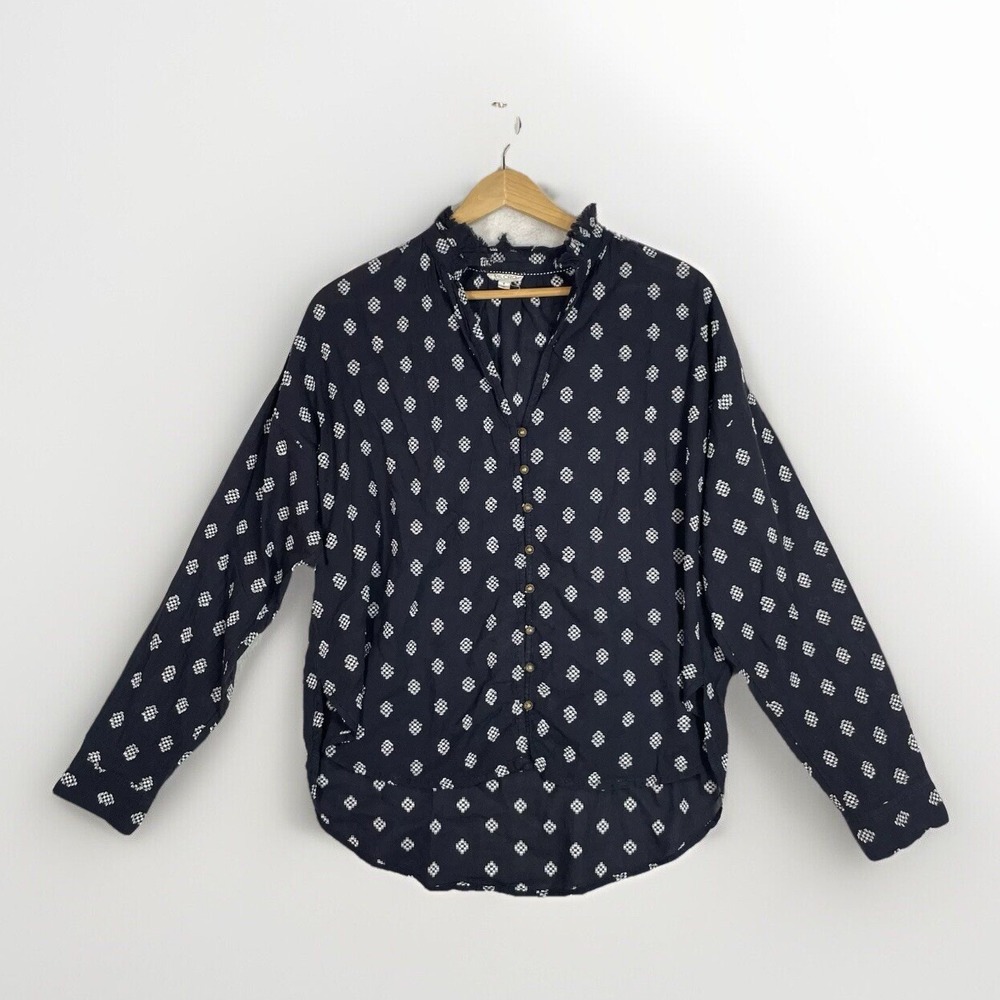Anthropologie Pilcro The Tavi Embroidered Buttondown Blouse Small Bohemian